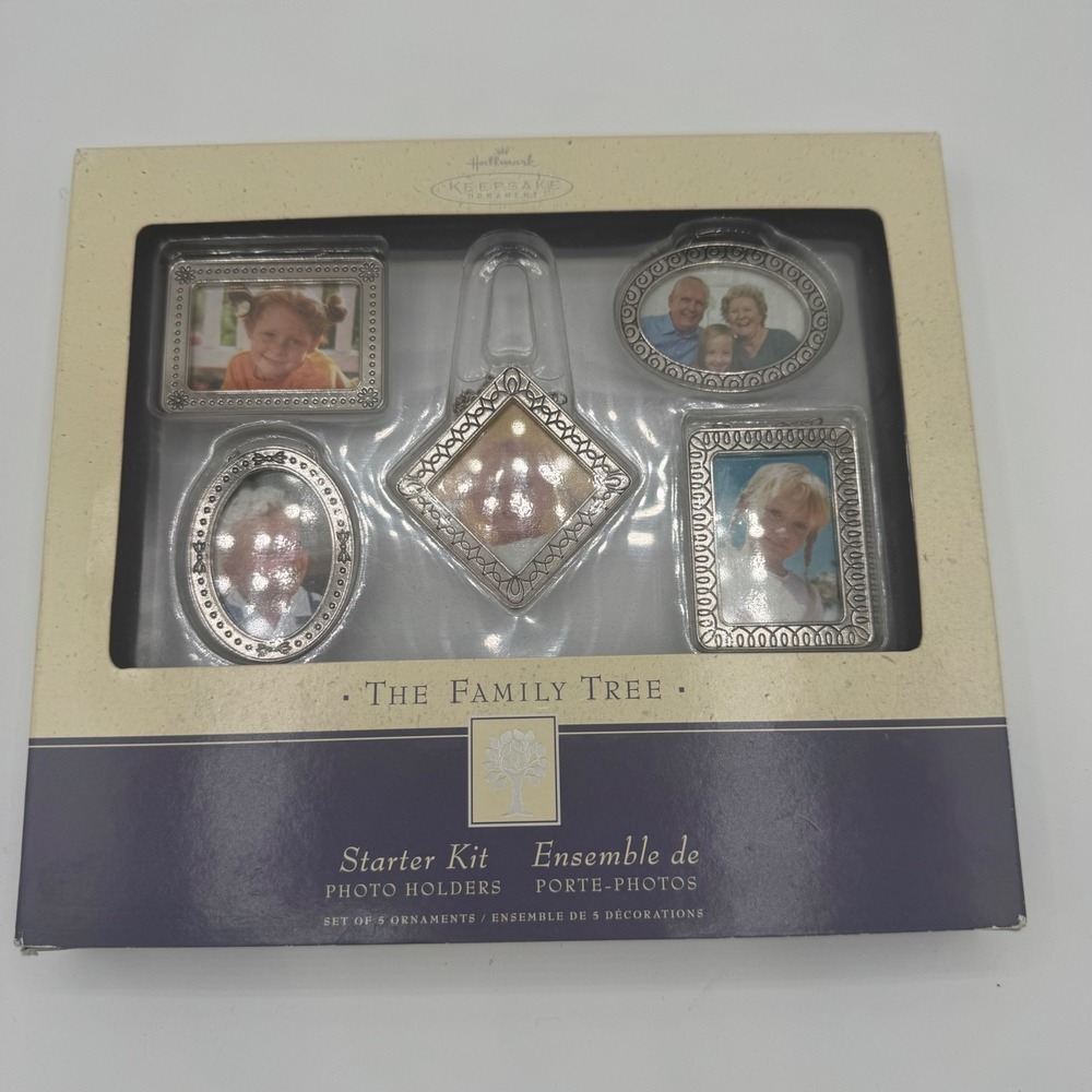 Hallmark Keepsake The Family Tree Starter Kit 5 Photo Holder Ornaments QEP1386